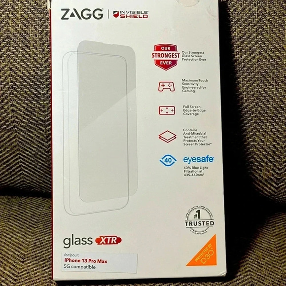 NWT Zagg Invisible Shield Glass XTR iPhone 13 Pro Max Screen Protector $65 MSRP - Picture 1 of 8